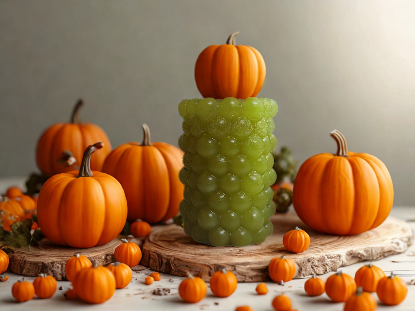 Handmade scented candle with pumpkin fragrance blend