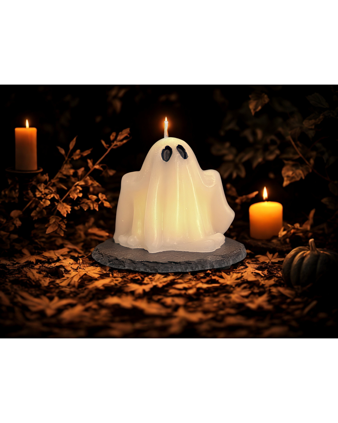 Handmade Halloween scented candle with Falling Leaves fragrance blend