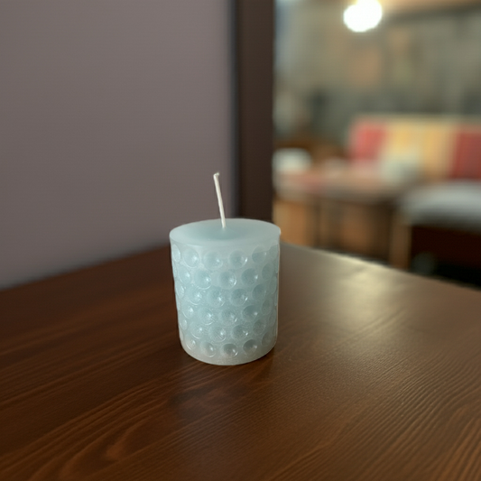 100% naturreine handgemachte Duftkerze Blau mit Lavendel Duft