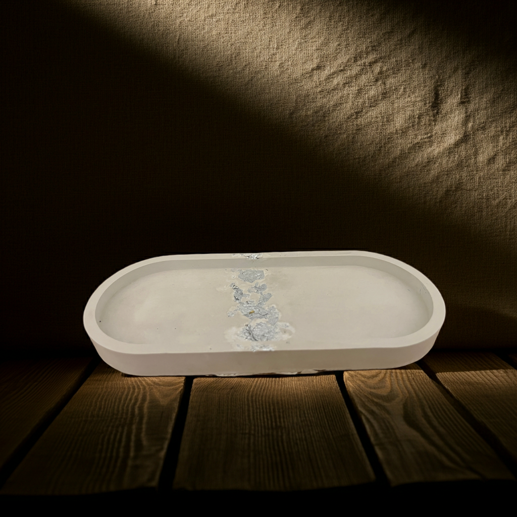 Kerzenuntersetzer mit Silber Akzent