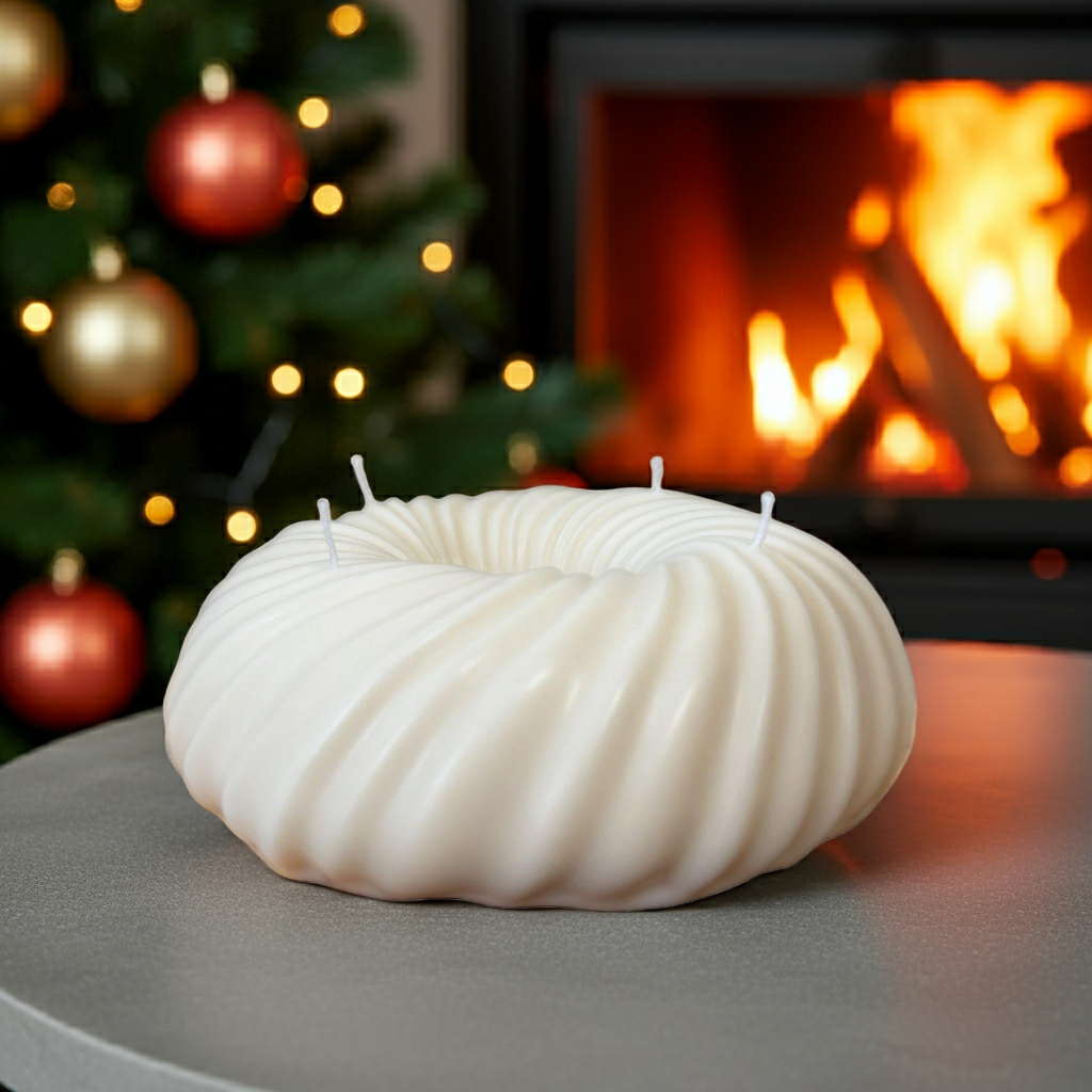 Handgemachte Adventskranz Kerze aus Sojawachs