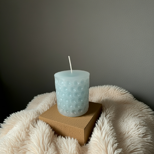 100% naturreine handgemachte Duftkerze Blau mit Lavendel Duft