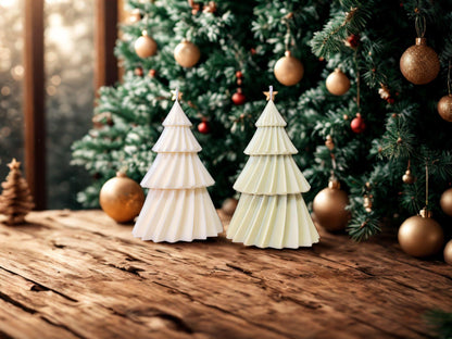 Handgemachte Duftkerze mit Christbaum Design