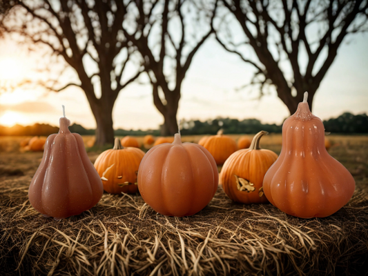 Ručně vyrobená sada vonných dýňových svíček s dýňovou vůní
