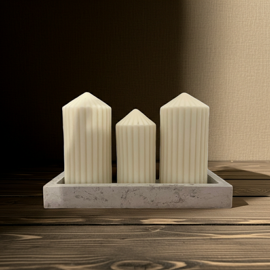 Kerzenuntersetzer Marmoroptik