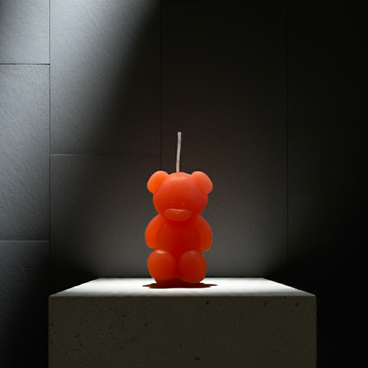 100% naturreine handgemachte Teddybär Duftkerze mit Fruchtiger Duftmischung