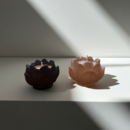 Rosen Kerzenset in Weiß & Schwarz