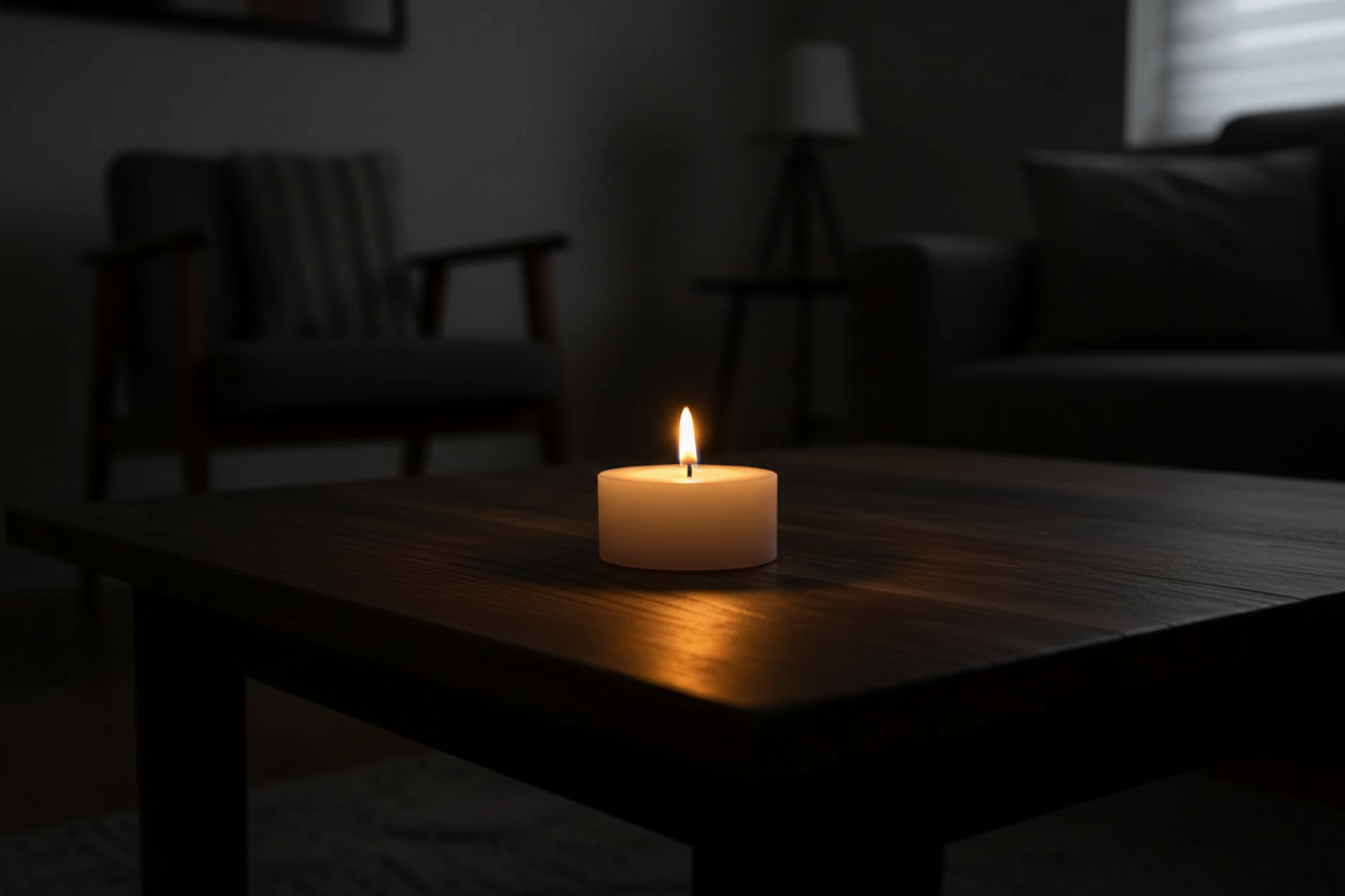 Runde Duftkerze mit Lavendel