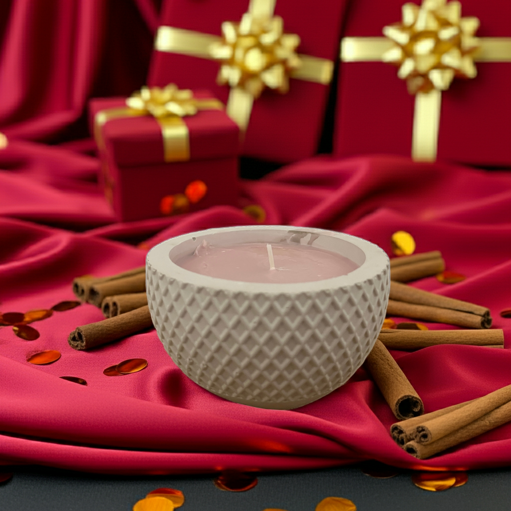 Winterliche Sojawachs Kerze mit Zimt Aroma