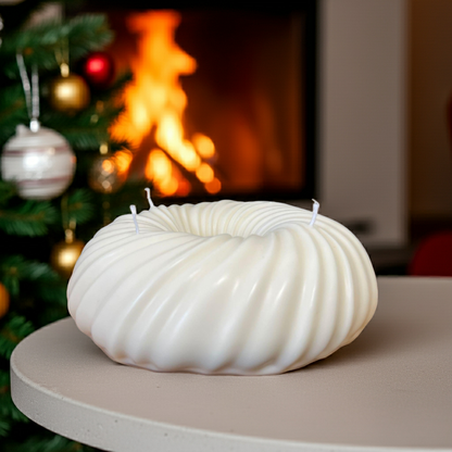 Handgemachte Adventskranz Kerze aus Sojawachs