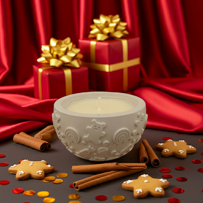 Sojawachs Duftkerze mit Weihnachtsdesign