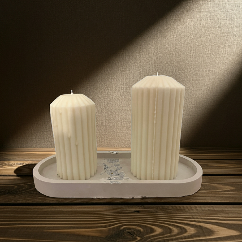 Kerzenuntersetzer mit Silber Akzent