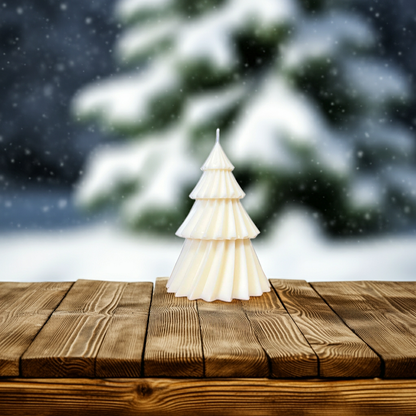 Handgemachte Duftkerze mit Christbaum Design