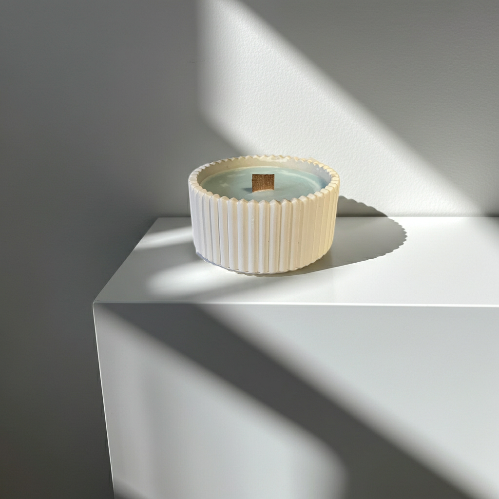 Duftkerze Holzdocht mit Eukalyptus Duft