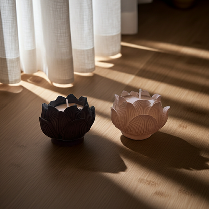 Rosen Kerzenset in Weiß & Schwarz