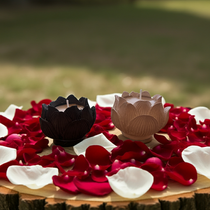 Rosen Kerzenset in Weiß & Schwarz