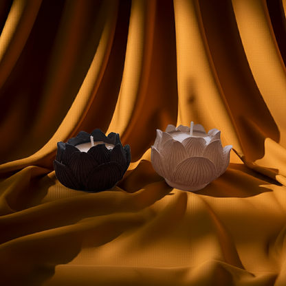 Rosen Kerzenset in Weiß & Schwarz